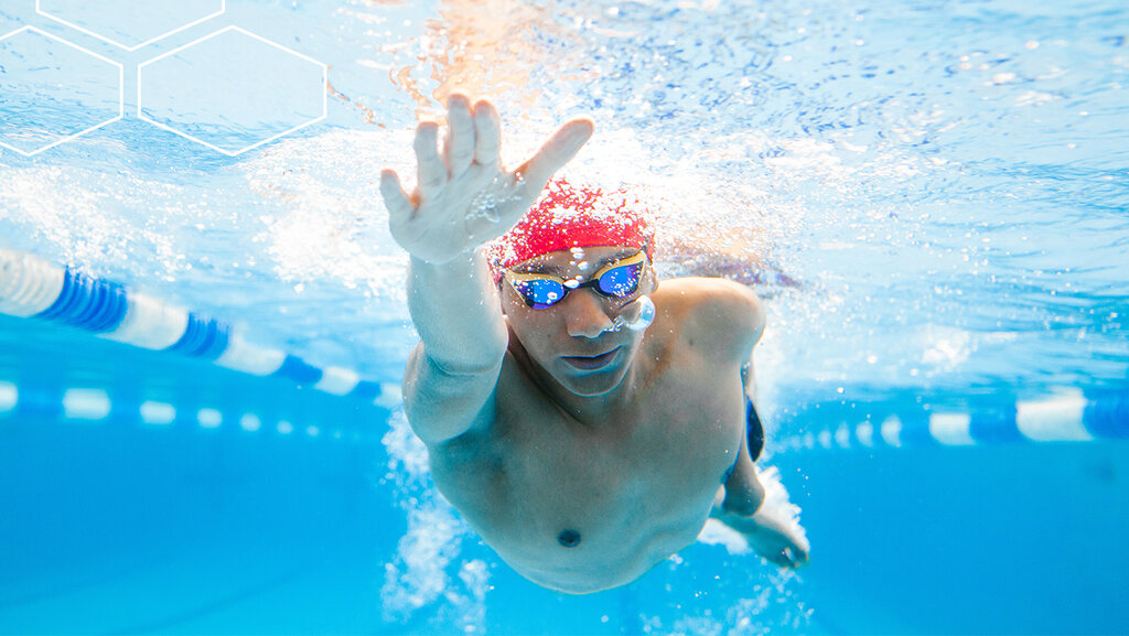 Sports swimmer in swimming pool