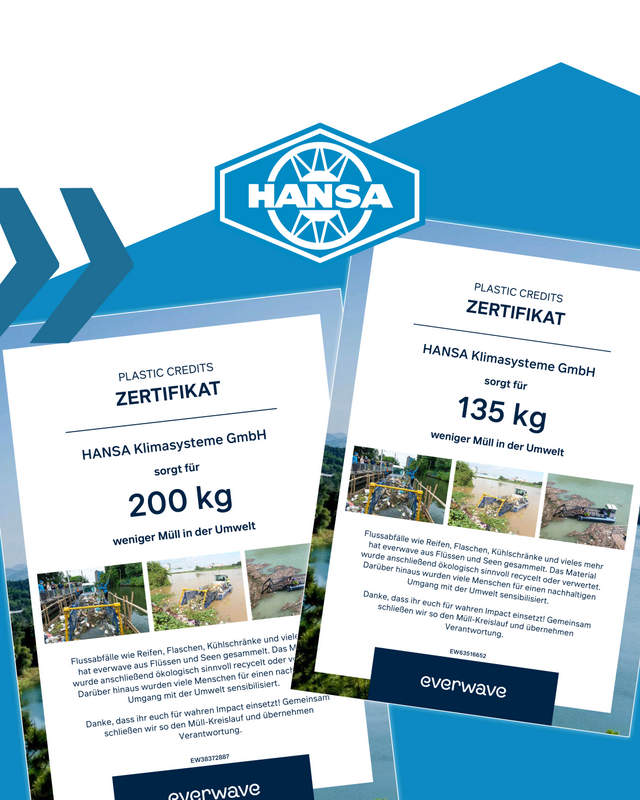 Techniklösung von HANSA Klima – Klima-, Kälte- oder Lüftungstechnik für Industrie und Gewerbe - everwave Zertifikate